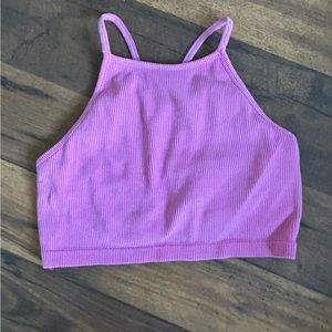 Ribbed Seamless High Neck Bra